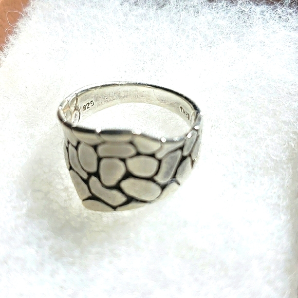 Pebbled style STERLING SILVER STYLE STAMPED 925 UNIQUE SHAPE VINTAGE - Picture 2 of 5